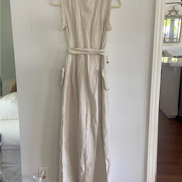 J Crew raw hem linen maxi dress - Picture 5 of 8